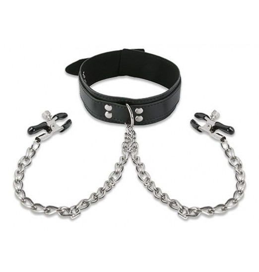 Ошейник с зажимами на соски