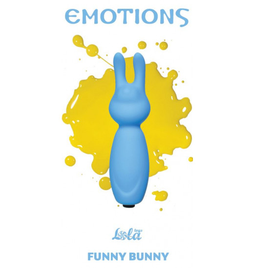 Голубой мини-вибратор Emotions Funny Bunny
