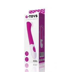 Ярко-розовый вибратор Ida со скошенной головкой для G-стимуляции - 19 см.