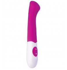 Ярко-розовый вибратор Ida со скошенной головкой для G-стимуляции - 19 см.