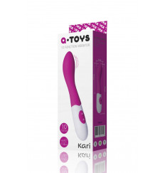 Ярко-розовый вибростимулятор G-точки  из мягкого силикона Kari - 19,2 см.