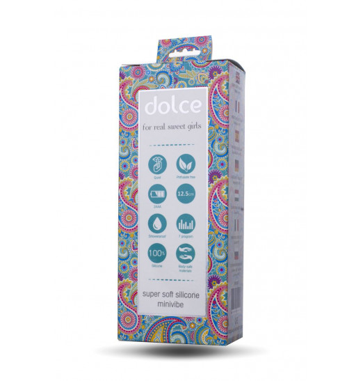 Голубой мини-вибратор Dolce Owen - 12,5 см.