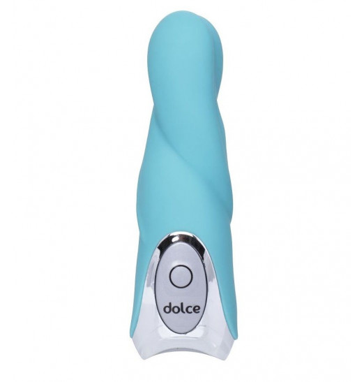 Голубой мини-вибратор Dolce Owen - 12,5 см.