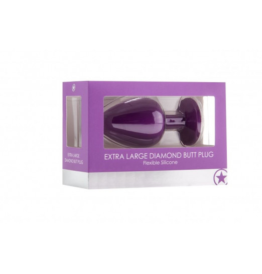 Фиолетовая анальная пробка OUCH! Extra Large Diamond Butt Plug с кристаллом - 9,3 см. Фиолетовая анальная пробка OUCH! Extra Large Diamond Butt Plug с кристаллом - 9,3 см.
