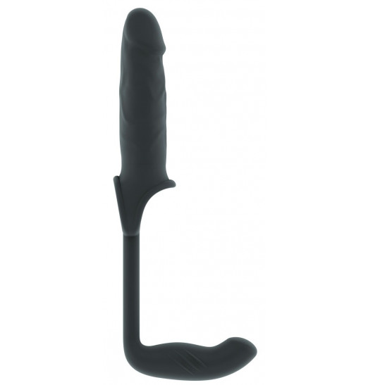 Серая насадка с анальным стимулятором Stretchy Penis Exten and Plug No.34 Серая насадка с анальным стимулятором Stretchy Penis Exten and Plug No.34