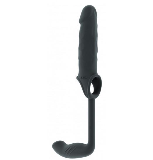 Серая насадка с анальным стимулятором Stretchy Penis Exten and Plug No.34 Серая насадка с анальным стимулятором Stretchy Penis Exten and Plug No.34