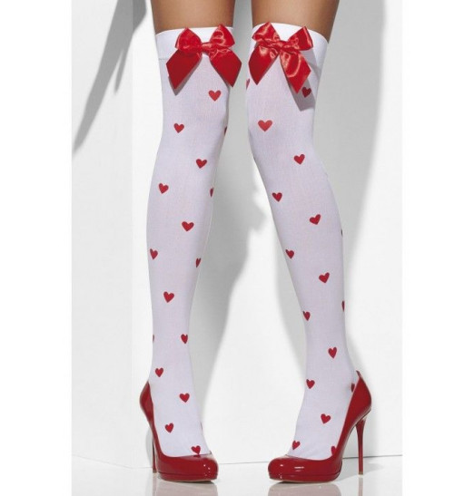 Чулки с сердечками и бантами Romantique