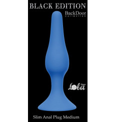 Синяя анальная пробка Slim Anal Plug Medium - 11,5 см.