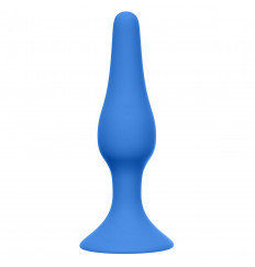 Синяя анальная пробка Slim Anal Plug Medium - 11,5 см.