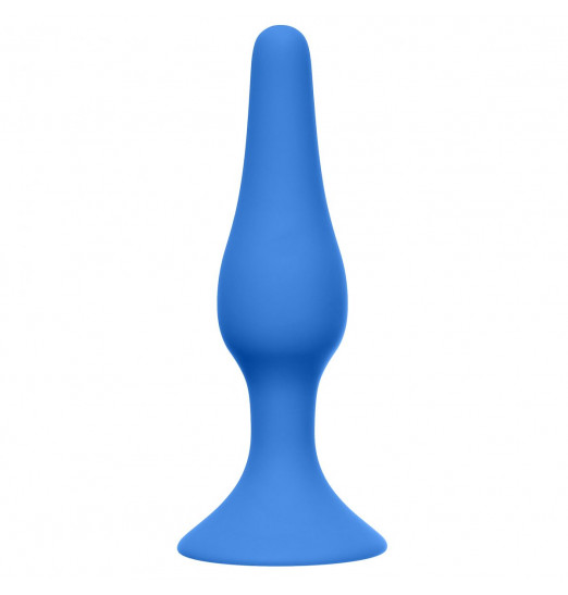 Синяя малая анальная пробка Slim Anal Plug Small - 10,5 см.