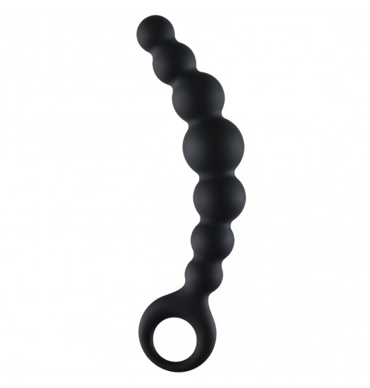 Чёрная упругая анальная цепочка Flexible Wand - 18 см. Чёрная упругая анальная цепочка Flexible Wand - 18 см.