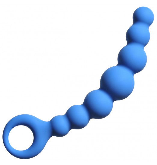 Синяя упругая анальная цепочка Flexible Wand - 18 см. Синяя упругая анальная цепочка Flexible Wand - 18 см.