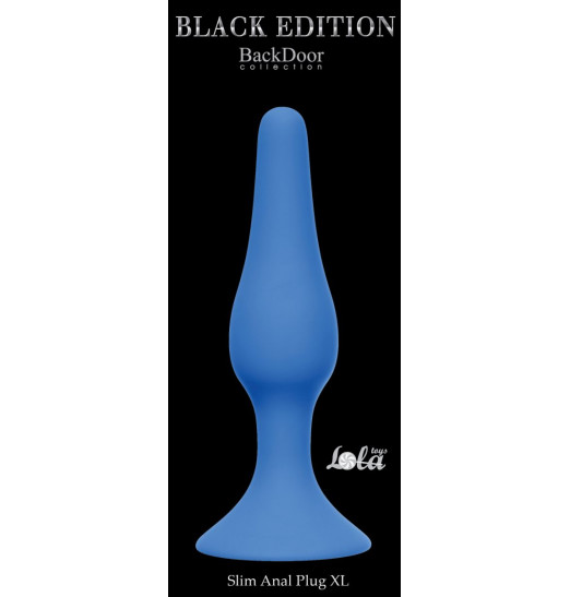 Синяя анальная пробка Slim Anal Plug XL - 15,5 см.