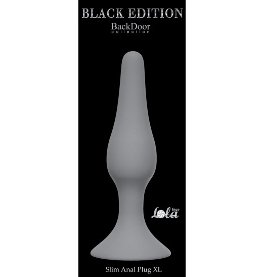 Серая анальная пробка Slim Anal Plug XL - 15,5 см.