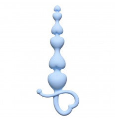 Голубая анальная цепочка Begginers Beads - 18 см.