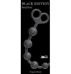 Чёрная анальная цепочка Orgasm Beads - 33,5 см.