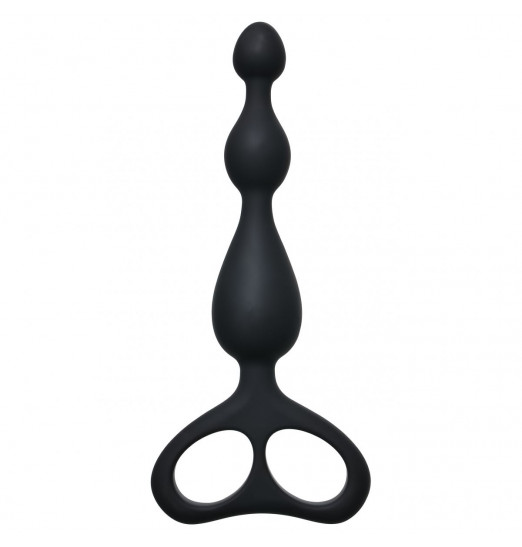 Чёрная анальная цепочка Ultimate Beads - 17 см.