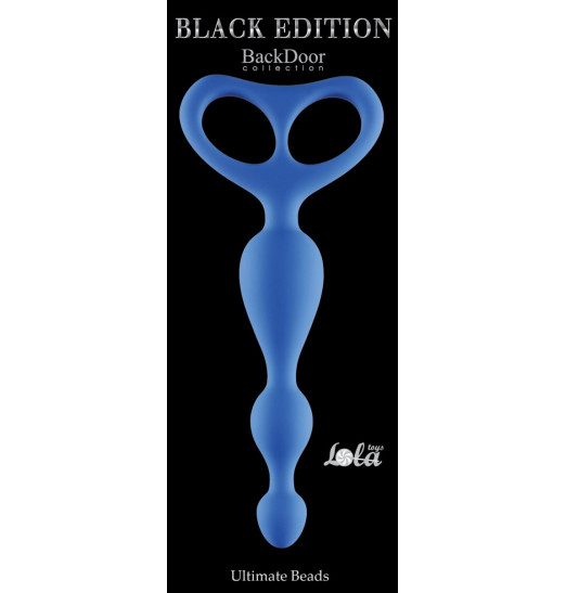Синяя анальная цепочка Ultimate Beads - 17 см.