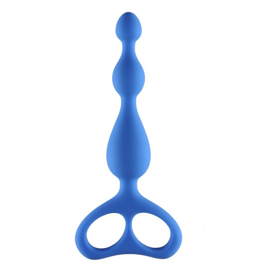 Синяя анальная цепочка Ultimate Beads - 17 см.