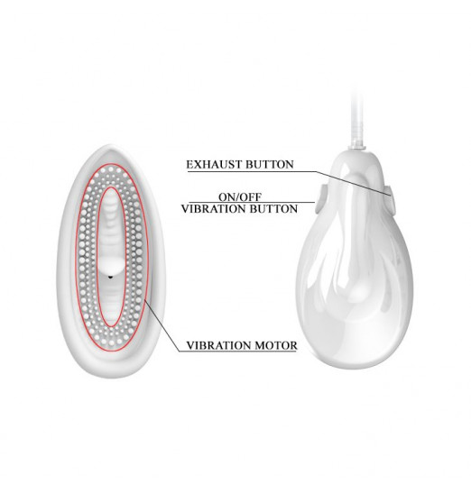 Белая помпа для клитора с вибрацией Passionate Lover