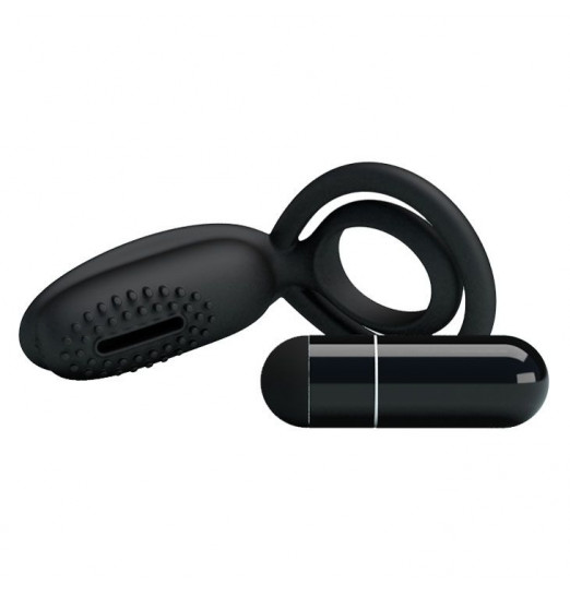 Эрекционное кольцо с клиторальной щеточкой Esther