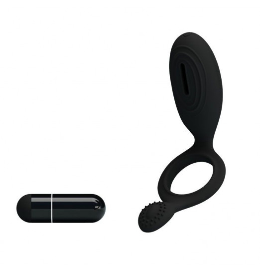 Эрекционное кольцо с клиторальной виброподушечкой Ethel