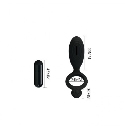 Эрекционное кольцо с клиторальной виброподушечкой Ethel