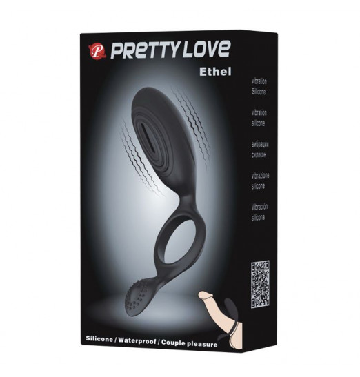 Эрекционное кольцо с клиторальной виброподушечкой Ethel