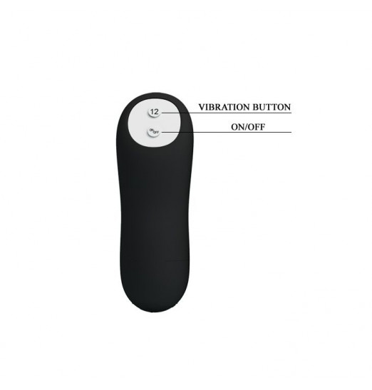 Чёрный анальный вибромассажер с пультом управления - 10 см. Чёрный анальный вибромассажер с пультом управления - 10 см.