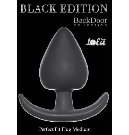 Чёрная анальная пробка Perfect Fit Plug Medium - 9 см.