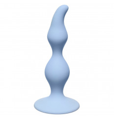 Голубая анальная пробка Curved Anal Plug Blue - 12,5 см.