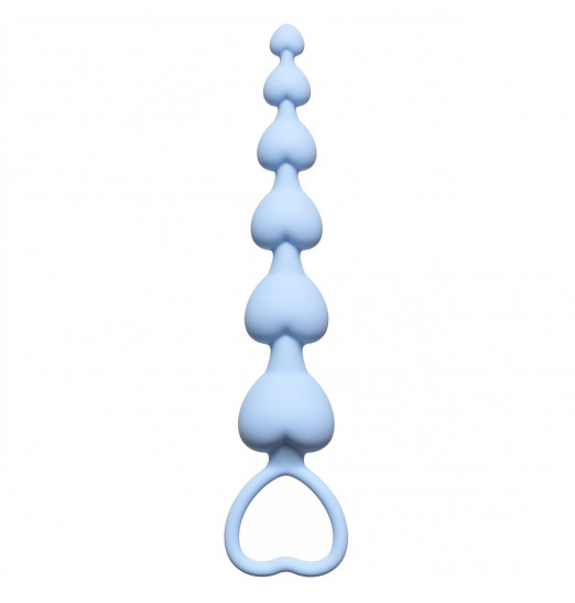 Голубая анальная цепочка Heart s Beads Blue - 18 см. Голубая анальная цепочка Heart s Beads Blue - 18 см.