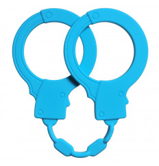 Голубые силиконовые наручники Stretchy Cuffs Turquoise