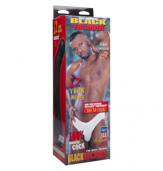 Коричневый фаллоимитатор Black Thunder - 31,2 см. Коричневый фаллоимитатор Black Thunder - 31,2 см.