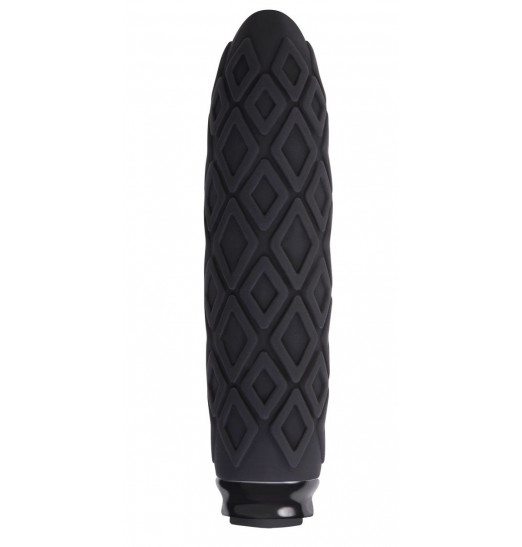 Чёрный фактурный мини-вибратор Luxe Compact Vibe Princess - 10,8 см.