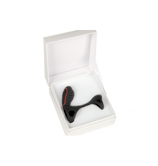 Чёрная насадка на фаллос Gladiator + LRS  с трехкнопочным пультом управления