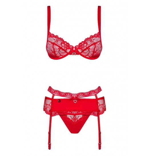 Чувственный ажурный комплект Heartina из 3 предметов