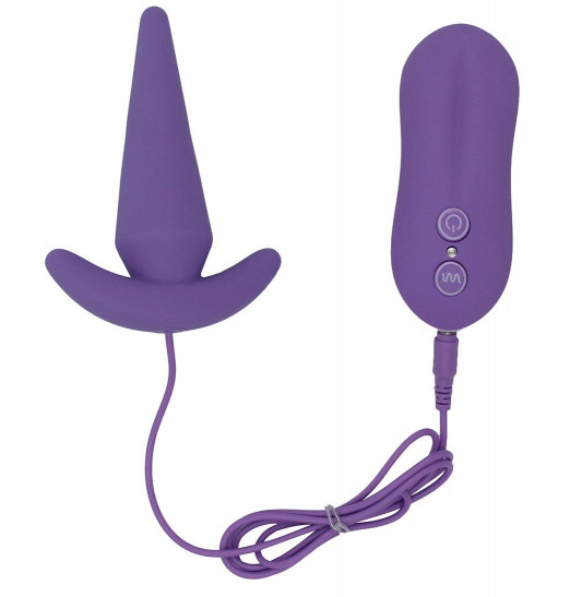 Фиолетовый анальный вибростимулятор Tower - 8,3 см. Фиолетовый анальный вибростимулятор Tower - 8,3 см.