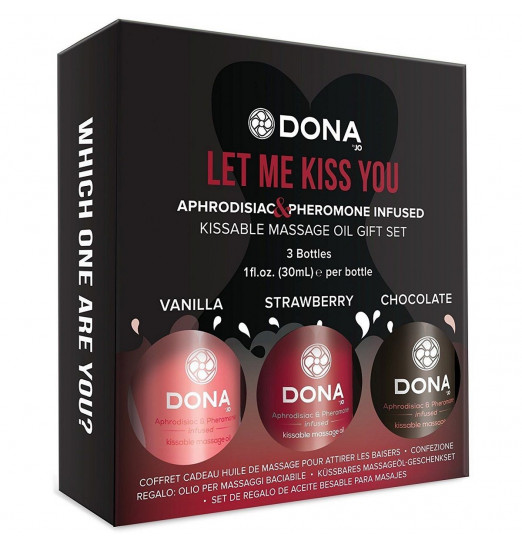 Подарочный набор массажных масел DONA Let me kiss you Подарочный набор массажных масел DONA Let me kiss you