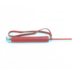 Красный кожаный стек с прямоугольным шлепком - 68 см.