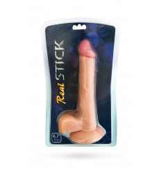 Фаллоимитатор с пышной мошонкой - 17 см.