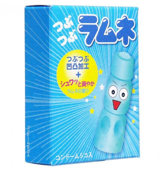 Презервативы Sagami Studded Lemonade с ароматом лимонада - 5 шт.