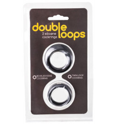 Набор из 2 черных эрекционных колец Double Loops