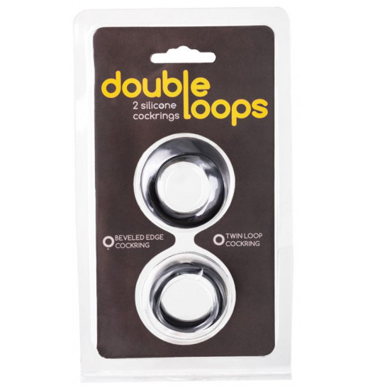 Набор из 2 черных эрекционных колец Double Loops Набор из 2 черных эрекционных колец Double Loops