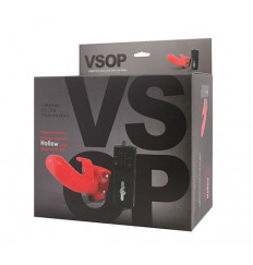 Страпон с вибрацией и клиторальным стимулятором VSOP - 17,5 см.