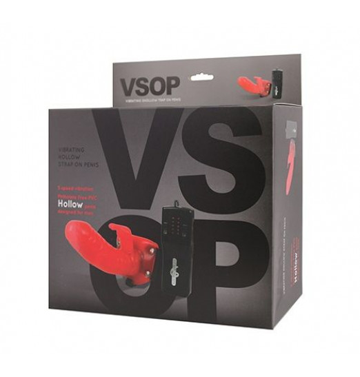 Страпон с вибрацией и клиторальным стимулятором VSOP - 17,5 см. Страпон с вибрацией и клиторальным стимулятором VSOP - 17,5 см.