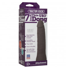 Реалистичная темнокожая насадка Vac-U-Lock 7  ULTRASKYN Thin Dong - 19 см.