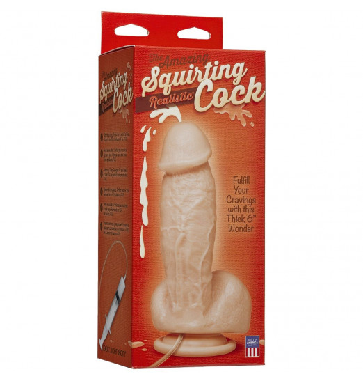 Фаллоимитатор с имитацией семяизвержения The Amazing Squirting Realistic Cock - 18,8 см.