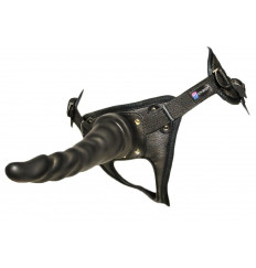 Насадка-фаллоимитатор на кожаных трусиках Harness Ultra Realistic 6,5  - 18,5 см.