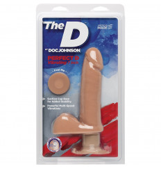 Вибромассажер-реалистик на присоске Perfect D Vibrating 7  - 20 см.